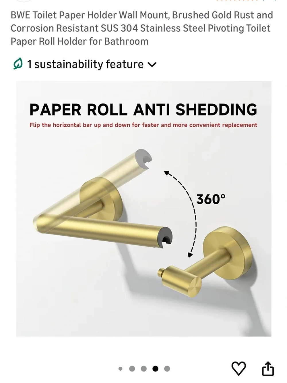 Brushed Gold Modern TP Holder